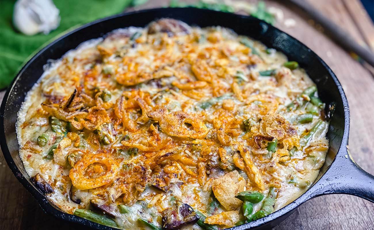 Smoky Parmesan Green Bean Casserole