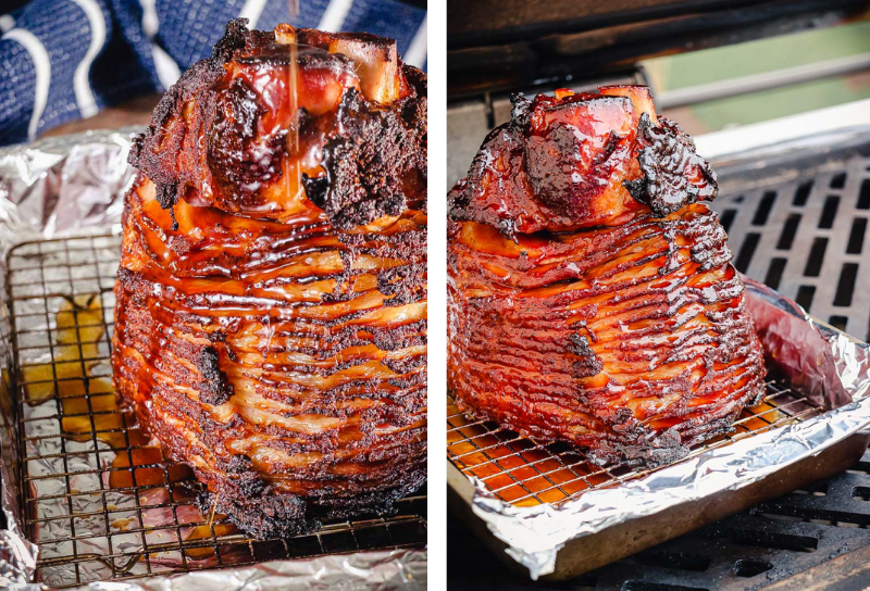 Double Smoked Ham with Glaze - Gimme Some Grilling ®