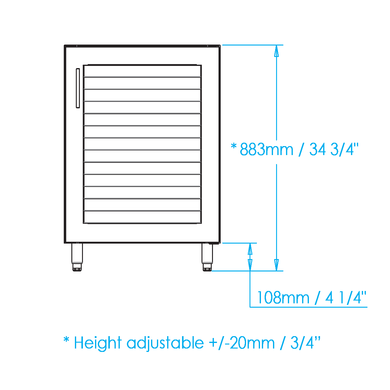 Warming Cabinet Dimensions Image