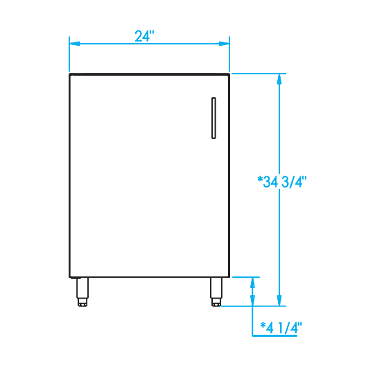 Signature 24-inch Sink Base Cabinet Dimensions Image