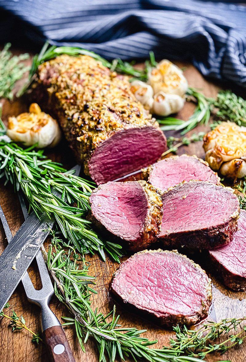 Finished Roasted Herb-Crusted Chateaubriand