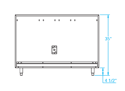 Arcadia 48-inch Appliance Back Panel Dimensions Image