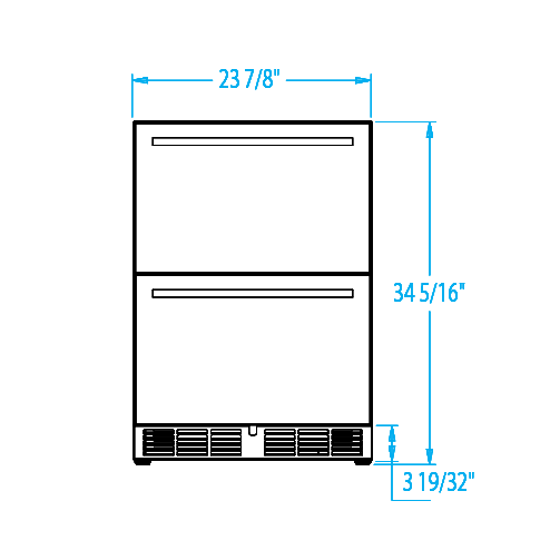 Signature 24-inch Outdoor Refrigerated Drawers Dimensions Image