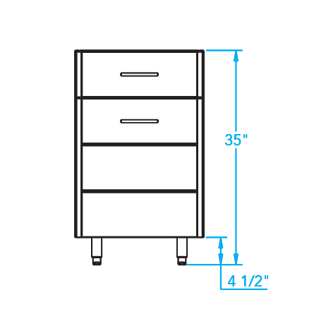 Arcadia 15-inch Appliance Cabinet Dimensions Image