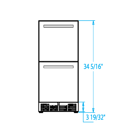 Signature 15-inch Outdoor Refrigerated Drawers Dimensions Image