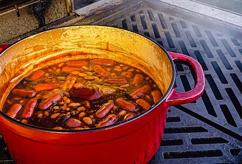 Smoked Barbecue Pork and Beans