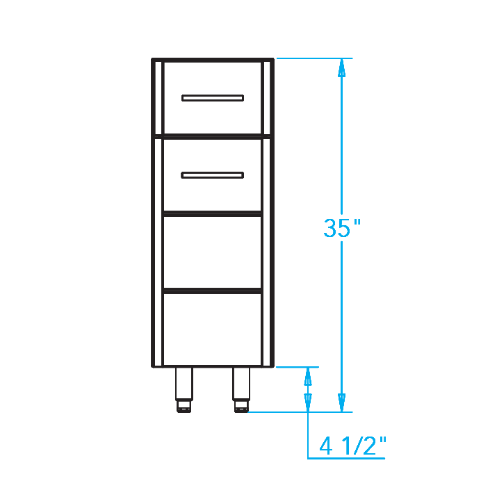 Arcadia 12-inch Drawer Over Door Storage Cabinet Dimensions Image