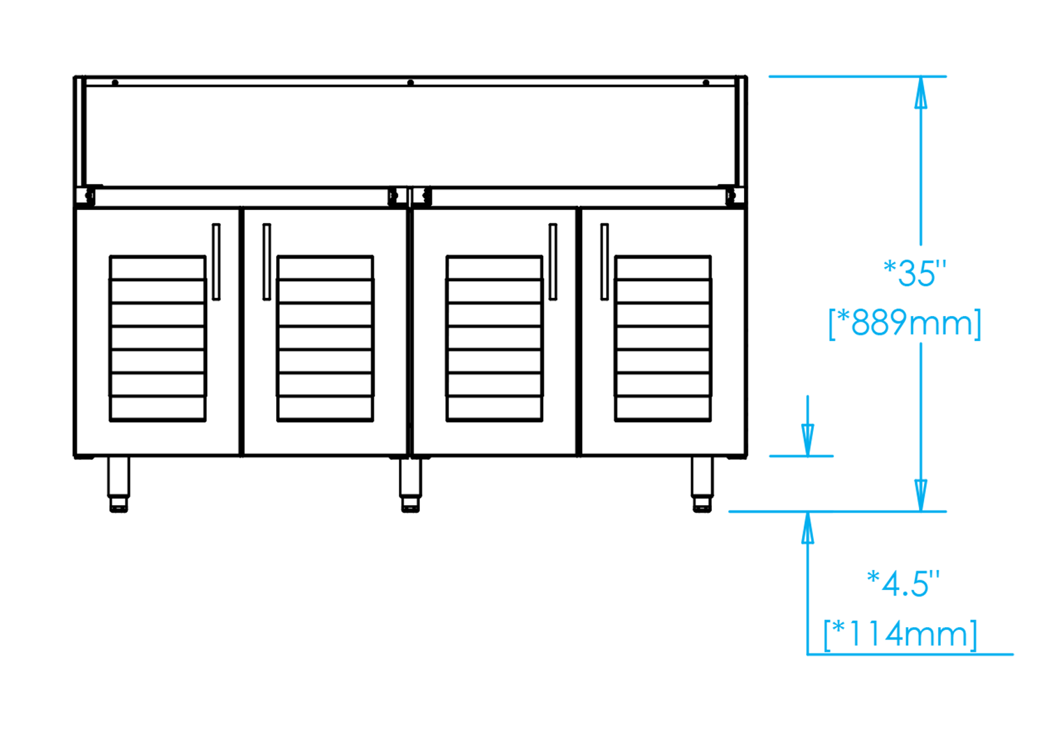 K-DBC54-LVP Echo Gas Grill Base Cabinet with Louvered Doors Dimensions Image