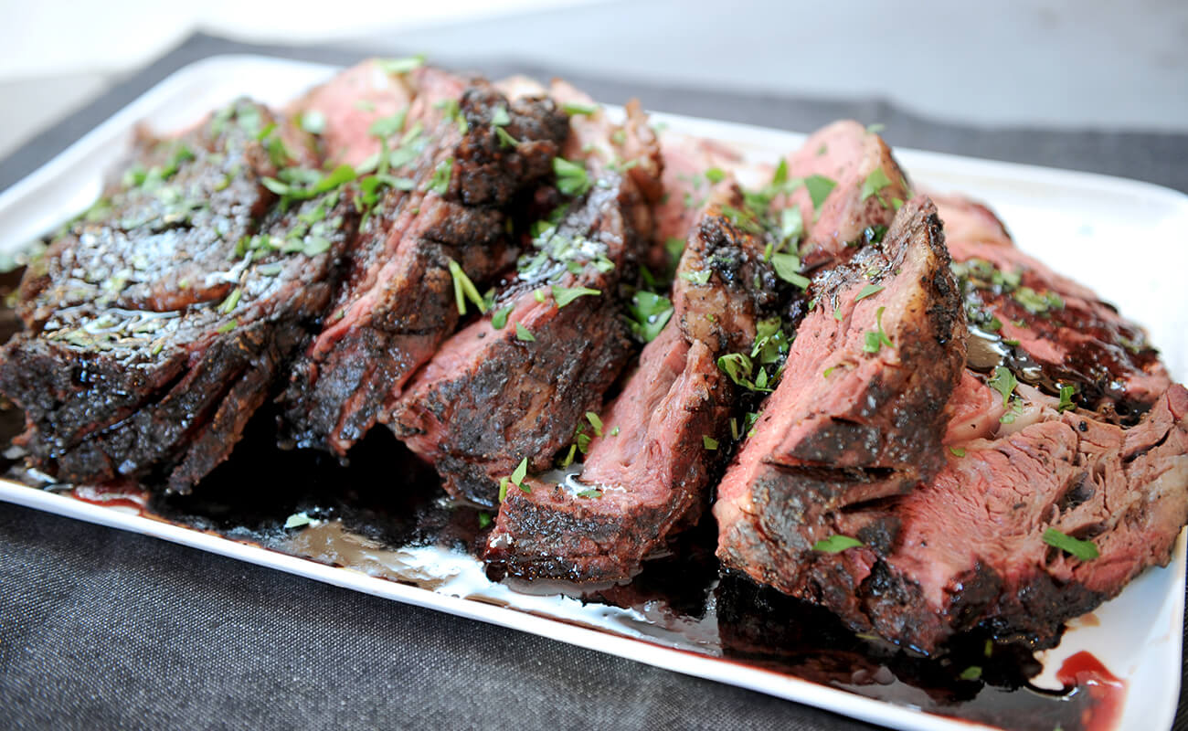 Image of Smoked Prime Rib Roast with Bordelaise Sauce