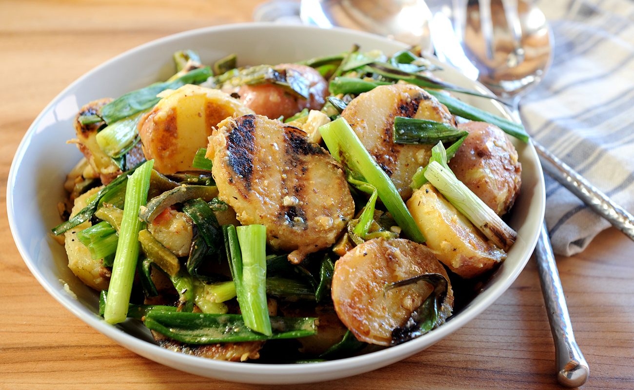 Image of Grilled Scallion Potato Salad