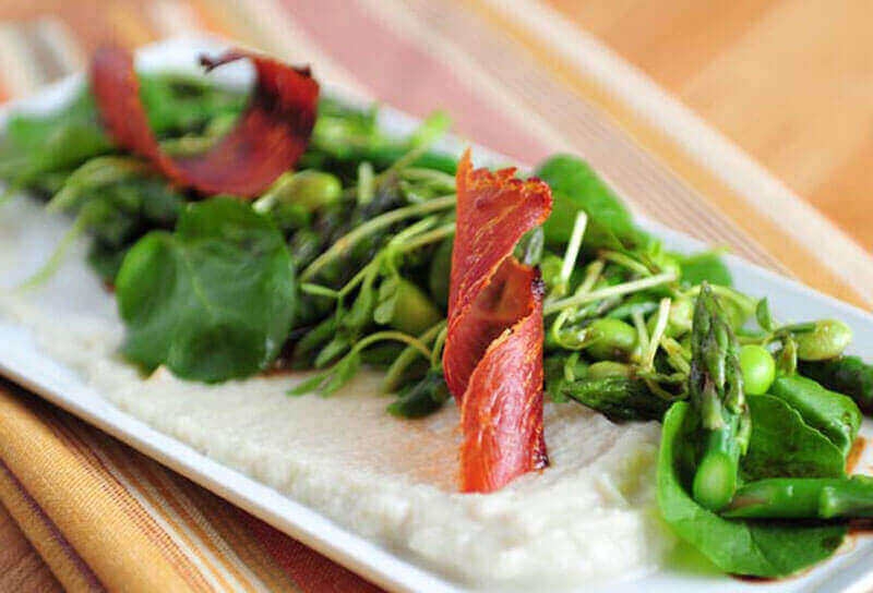 Image of Verde Salad on Pureed Sunchokes