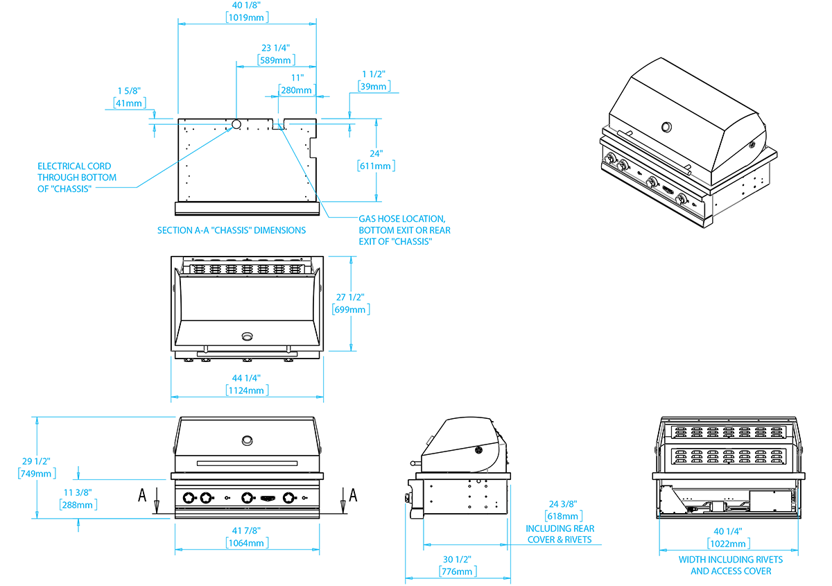 K42DB Builtin Gas Grill Kalamazoo Outdoor Gourmet