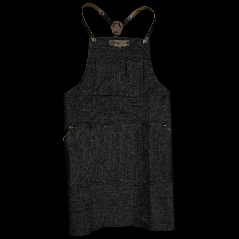 エプロン・三角巾 NEIGHBORHOOD 25aw DENIM APRON BLACK KOG_Apron_Front_black_backgrou