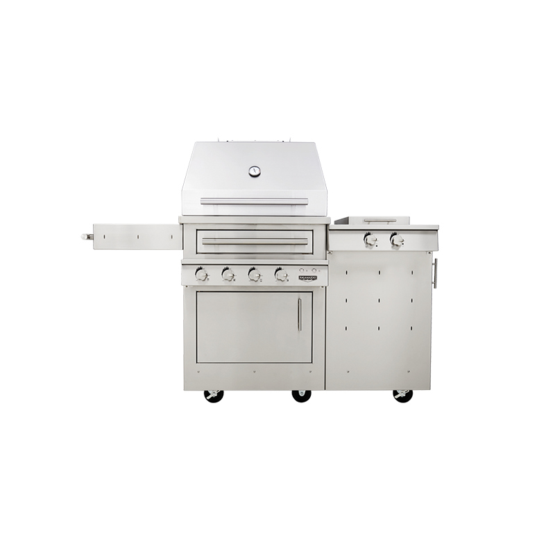 K500 Freestanding Hybrid Fire Grill with Side Burner | Kalamazoo