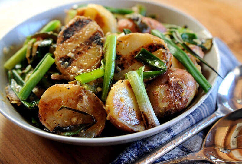 Image of Grilled Scallion Potato Salad