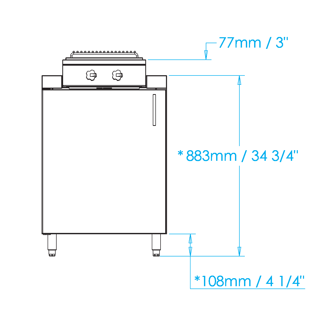 Signature 24-inch Cooktop Cabinet Dimensions Image