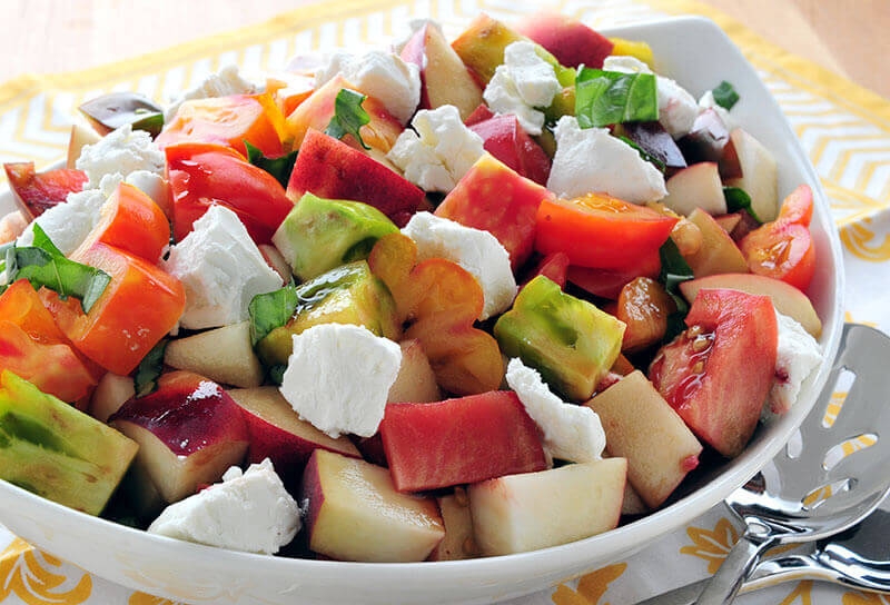 Image of Peach and Heirloom Tomato Salad